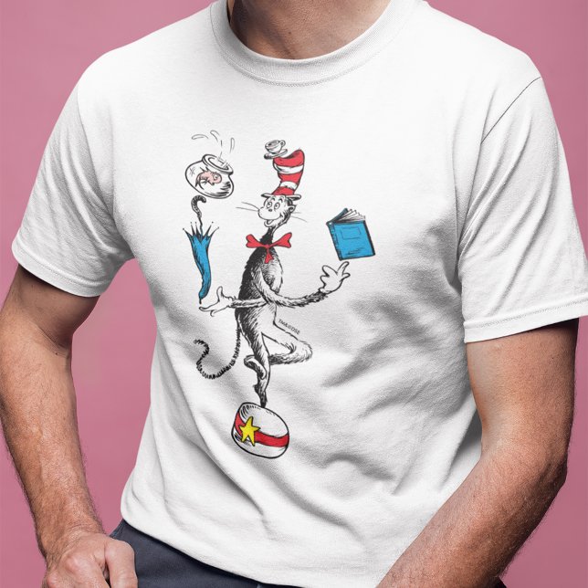 The Cat in the Hat Balancing Act T-Shirt (Person wearing shirt)