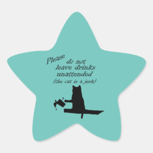 The Cat is a Jerk Star Sticker