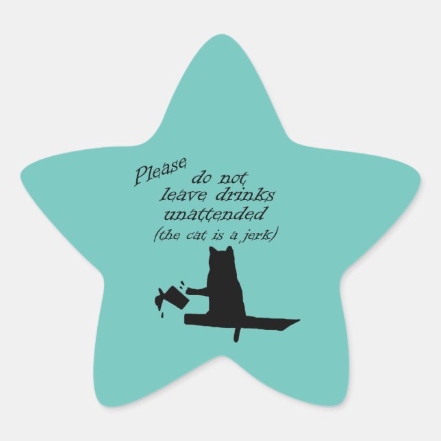 The Cat is a Jerk Star Sticker (Front)