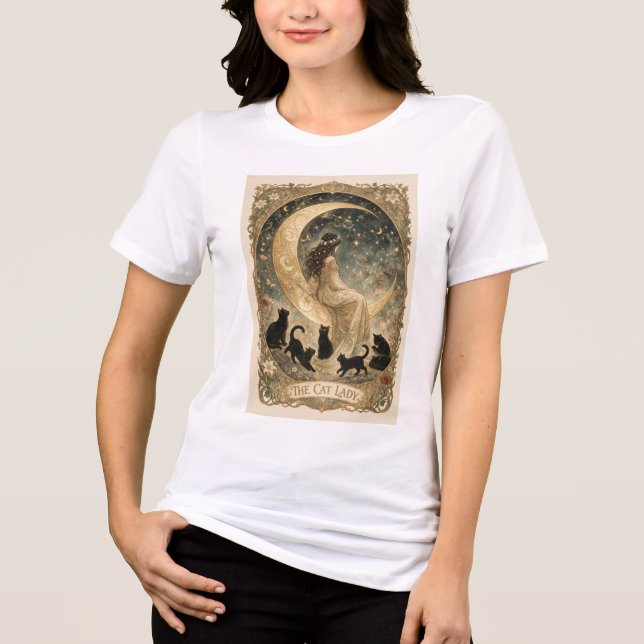 The Cat Lady-01 Tri-Blend Shirt (Front)