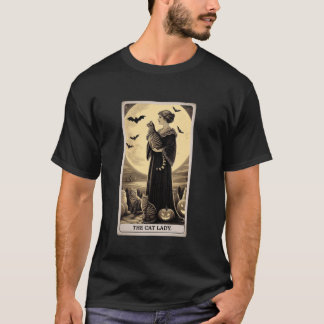 The Cat Lady A Vintage Gothic Tarot Card for Cat M T-Shirt