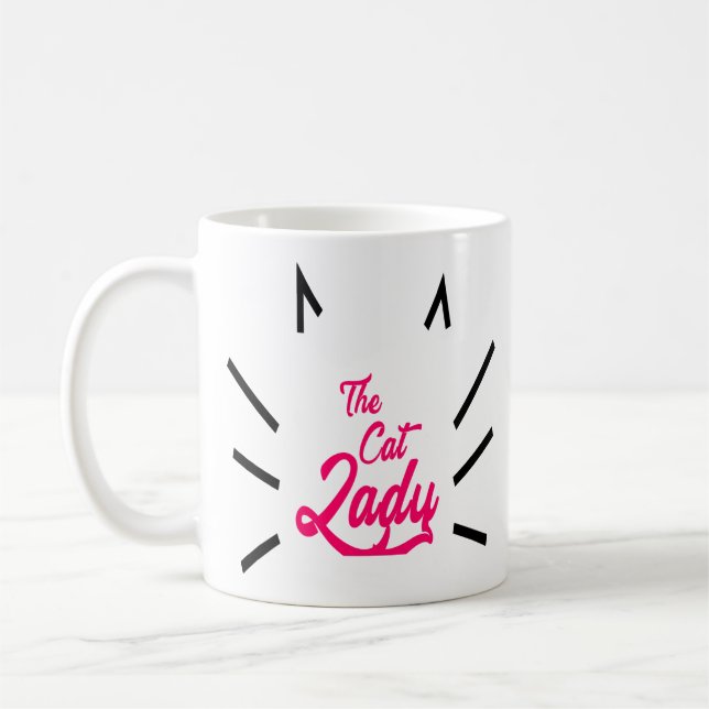 The Cat Lady Funny Cat Lovers Quotes Gifts Ideas Coffee Mug (Left)