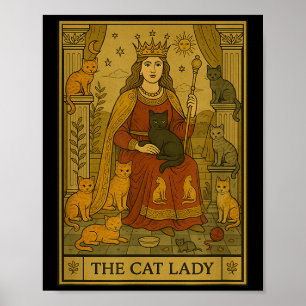 The Cat Lady Tarot Animal Lover Mum Mama Witchy Mo Poster