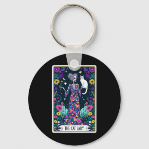 The Cat Lady Tarot Card Skeleton Mothers Day Cat L Key Ring
