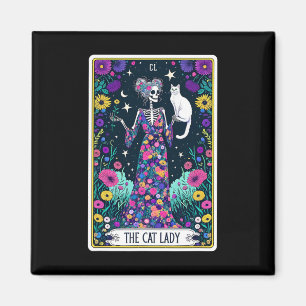 The Cat Lady Tarot Card Skeleton Mothers Day Cat L Magnet