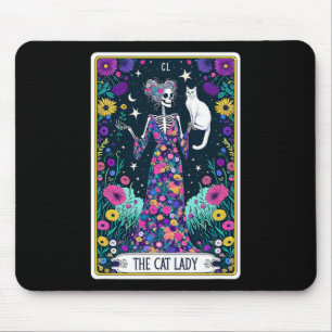 The Cat Lady Tarot Card Skeleton Mothers Day Cat L Mouse Mat
