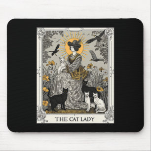 The Cat Lady Tarot Card Vintage Gothic Women Cat M Mouse Mat
