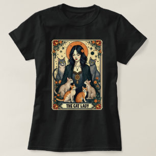The Cat Lady Tarot Card Witchy Gothic Cat Mom T-Shirt