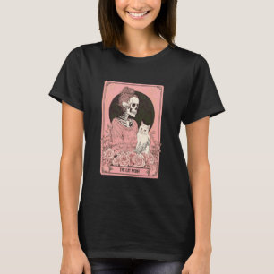 The Cat Lady Tarot Card Women Skeleton Cat Tarot M T-Shirt