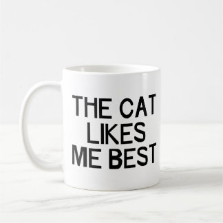 The Cat Likes Me Coffee Mug
