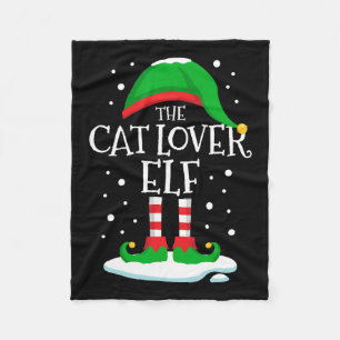 The Cat Lover Elf Christmas Family Matching Xmas D Fleece Blanket