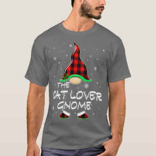 The Cat Lover Gnome Buffalo Plaid Matching Family  T-Shirt