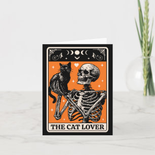 The Cat Lover Tarot Card - Black Cat And Skeleton