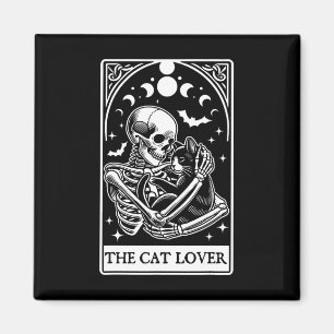 The Cat Lover Tarot Card Skeleton And Cat Tarot Ha Magnet