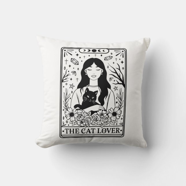 The Cat Lover Tarot Theme Cushion (Front)