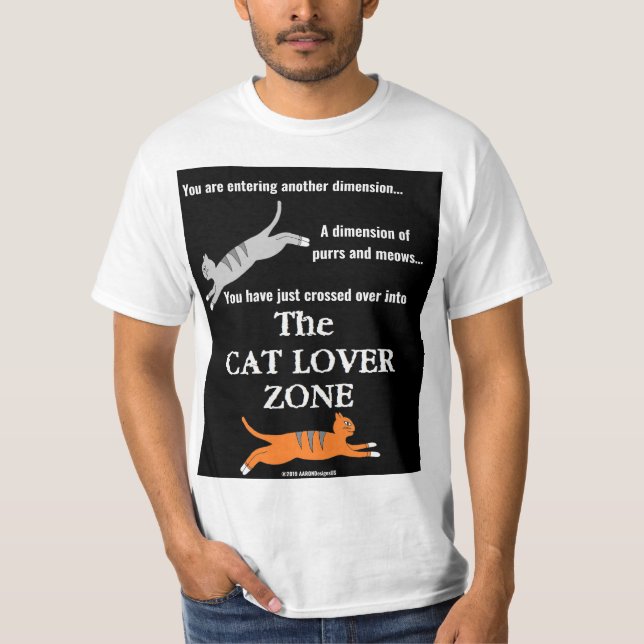 "The Cat Lover Zone" Retro Cat Lover T-Shirt (Front)