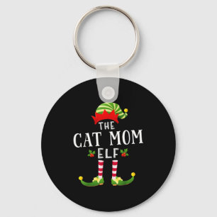 The Cat Mom Elf Christmas Matching Pajama Men Wome Key Ring
