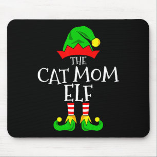 The Cat Mom Elf Funny Christmas Pet Lover Outfit Mouse Mat