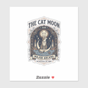 The Cat Moon Cat Tarot Card Major Arcana Vintage V