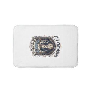 The Cat Moon Cat Tarot Card Major Arcana Vintage V Bath Mat