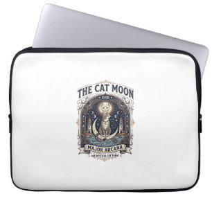 The Cat Moon Cat Tarot Card Major Arcana Vintage V Laptop Sleeve