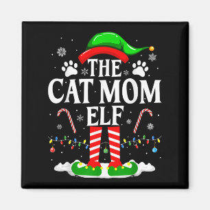 The Cat Mum Elf Xmas Funny Cats Lover Christmas Ca Magnet