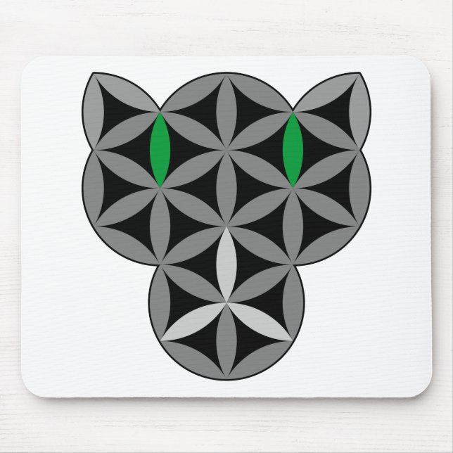 The Cat Of Life - Sacred Animals 02.Dark Mouse Mat (Front)