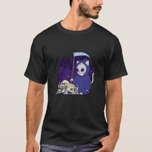 The Cat Reaper Duty Cloaked Skeleton Grim Reaper T-Shirt
