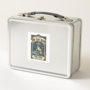 The Cat Star Cat Tarot Card Major Arcana Vintage V Metal Lunch Box