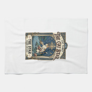 The Cat Star Cat Tarot Card Major Arcana Vintage V Tea Towel