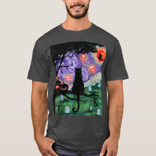 The Cat, Starry Night Cat, Womens Cat, Van Gogh Ca T-Shirt