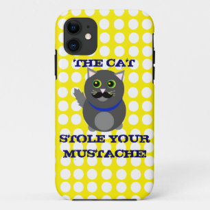 The cat stole your moustache! iPhone 11 case