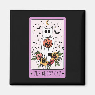 The Cat Tarot Card Ghost Halloween Pumpkin Cat Lov Magnet