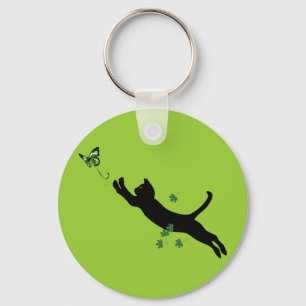 The Cat & The Butterfly Version 2 Key Ring