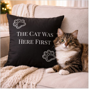 The Cat Was Here First Minimalist Pillow