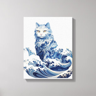 The Cat Wave Off Kanagawa Canvas Print
