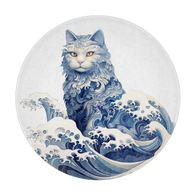 The Cat Wave Off Kanagawa Cutting Board (Front)