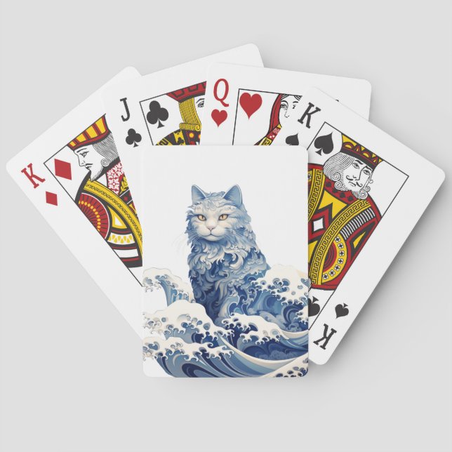The Cat Wave Off Kanagawa Playing Cards (Back)