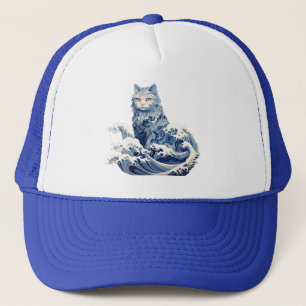 The Cat Wave Off Kanagawa Trucker Hat