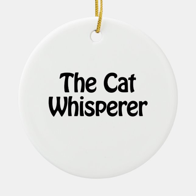 the cat whisperer ceramic tree decoration (Front)
