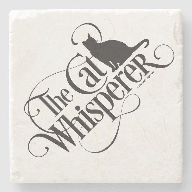 The Cat Whisperer Stone Coaster (Front)
