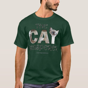 The Cat Whisperer white long hair cat oil painting T-Shirt