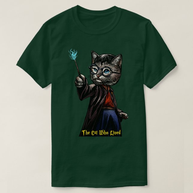 The Cat Who Lived T-Shirt (Design Front)