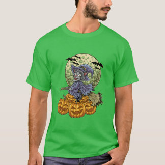 The Cat Witch Halloween for Cat Lover family T-Shirt
