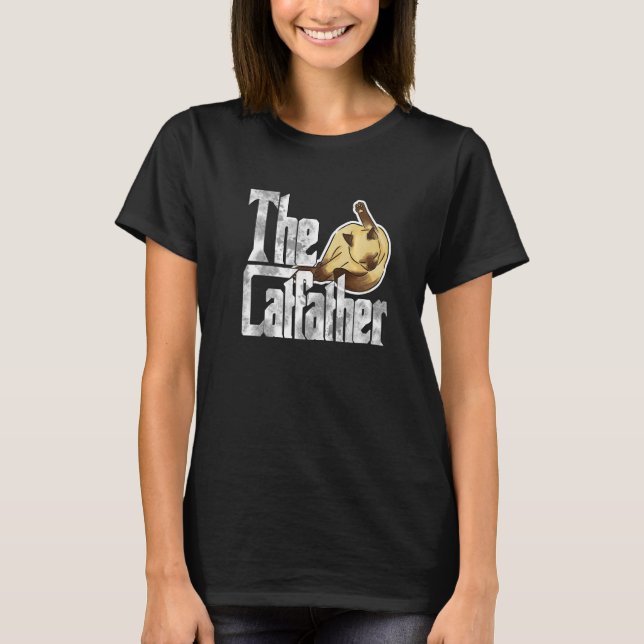 The Catfather Cat Father Mafia Whiskers Male Daddy T-Shirt (Front)