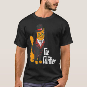 The Catfather Fathers Day Funny Cat Kitten Papa Hu T-Shirt