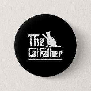 The Catfather Funny Cat Dad Fathers Day Movie Pun 6 Cm Round Badge