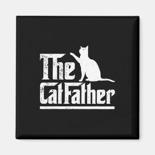 The Catfather Funny Cat Dad Fathers Day Movie Pun  Magnet