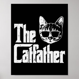 The Catfather Funny Cat Dad Fathers Day Movie Pun Poster