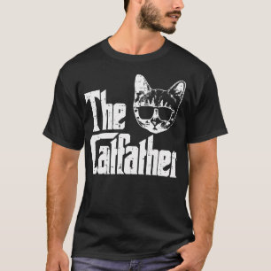 The Catfather Funny Cat Dad Fathers Day Movie Pun T-Shirt